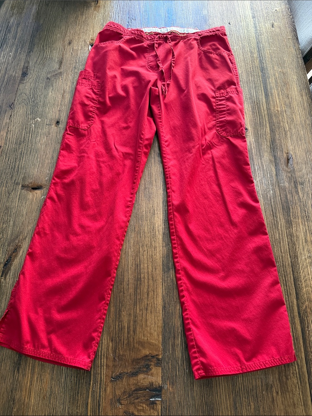 healing hands Red Cargo Scrub Pants